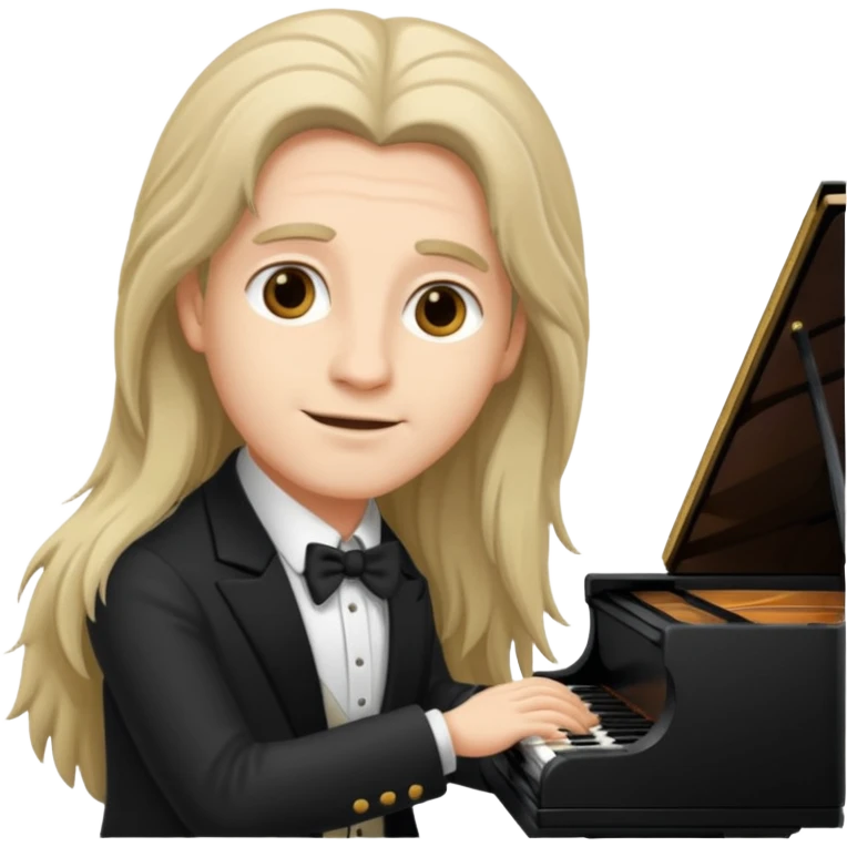 a long haired pianist emoji