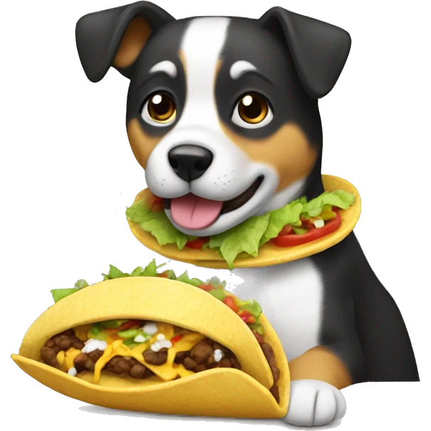 Un perro comiendo un taco mexicano  emoji