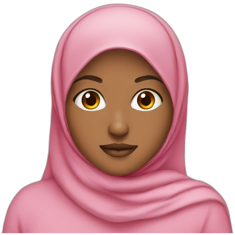 muslim young woman pink hijab emoji