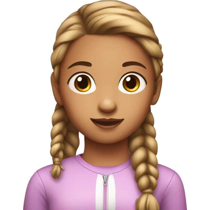 bold 10 years girl kid with a pony tail emoji