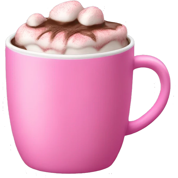 Hot chocolate in a pink mug emoji