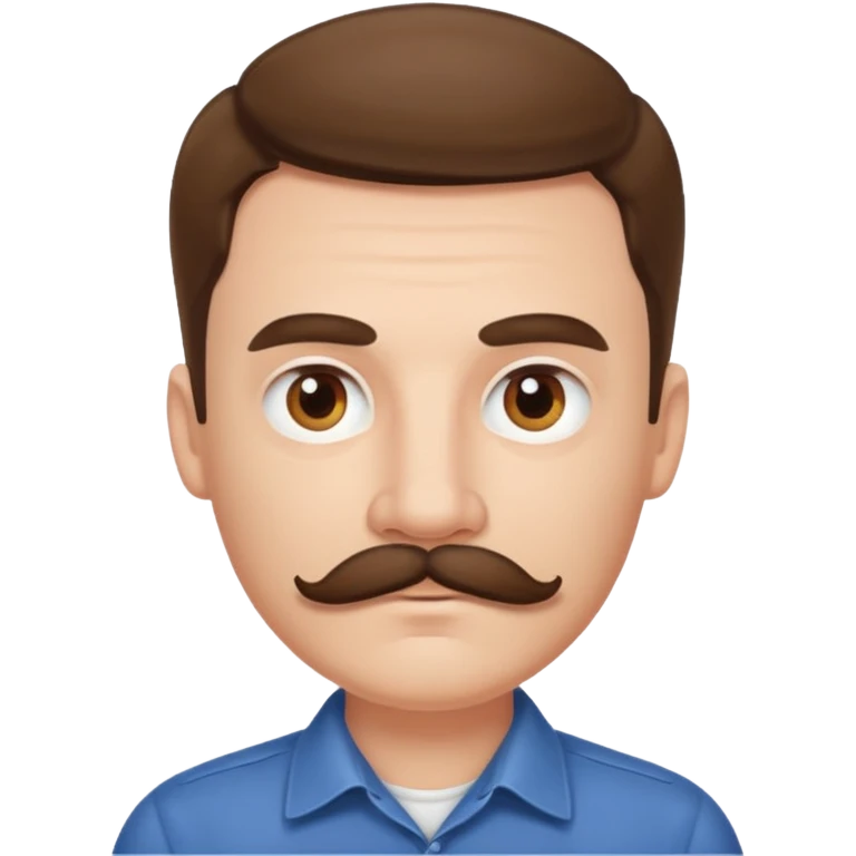 white man mustache only face, no body emoji