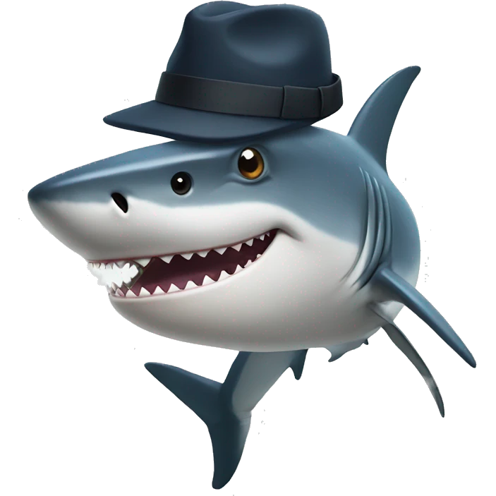 shark with hat emoji