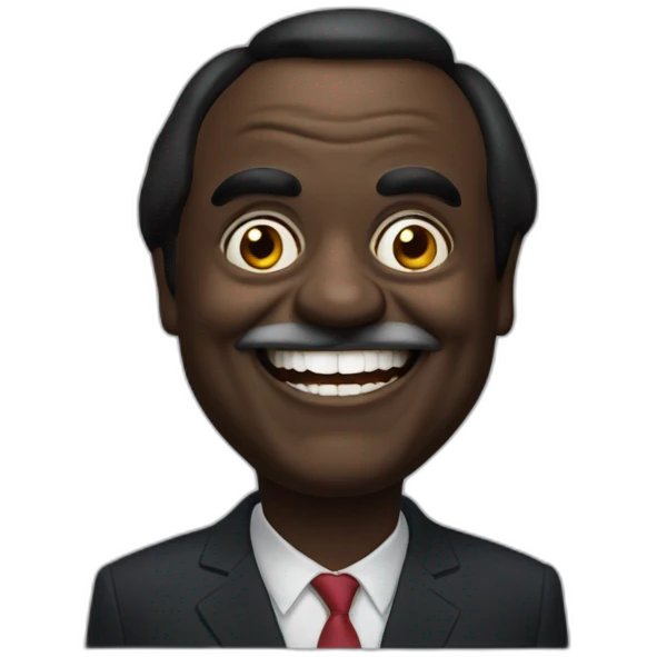 John Prescott in black face, grinning goofily emoji