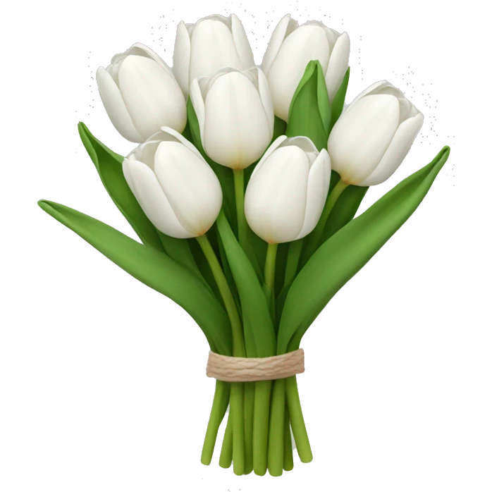 white tulip bouquet  emoji