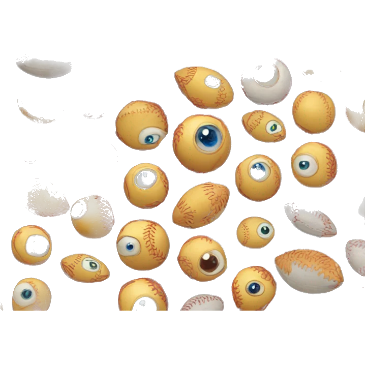 Eyeballs baseballs footballs hairballs  emoji