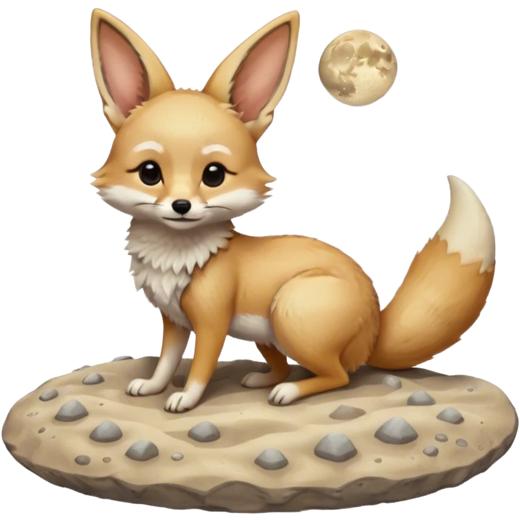 fennec on the moon emoji