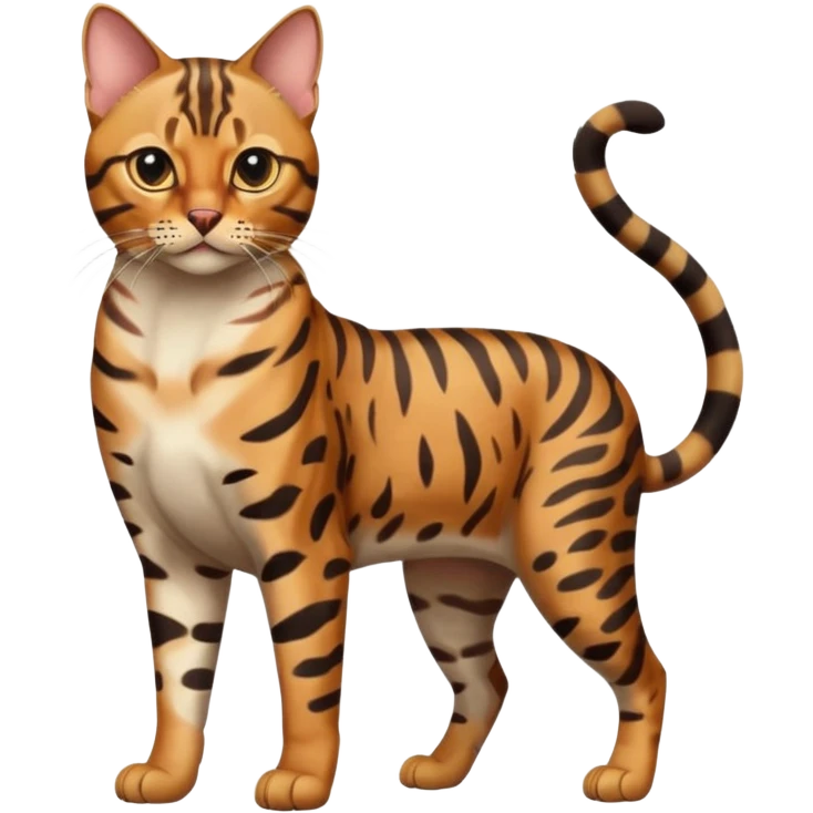 full body of bengal cat, front view emoji