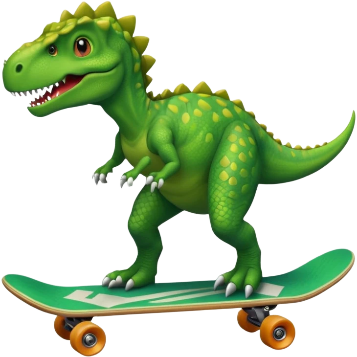 Dinosaur on a skateboard emoji