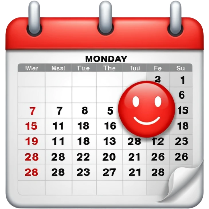 calendario en lunes emoji