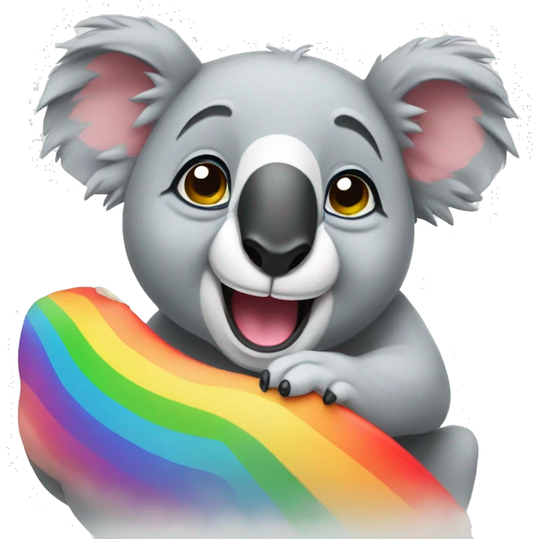 Rainbow silly koala emoji