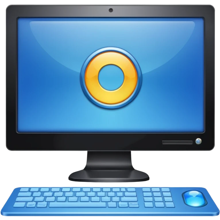 computer with blue taskbar and start button referencing Windows XP interface no text emoji