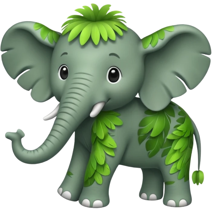 Green Feathered elephant emoji
