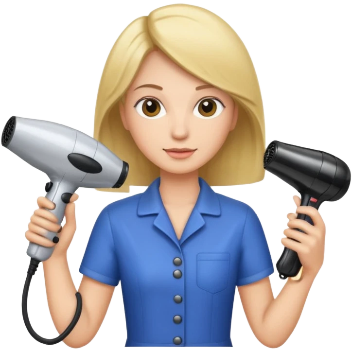 peluquera con secador de pelo y peine en la mano emoji