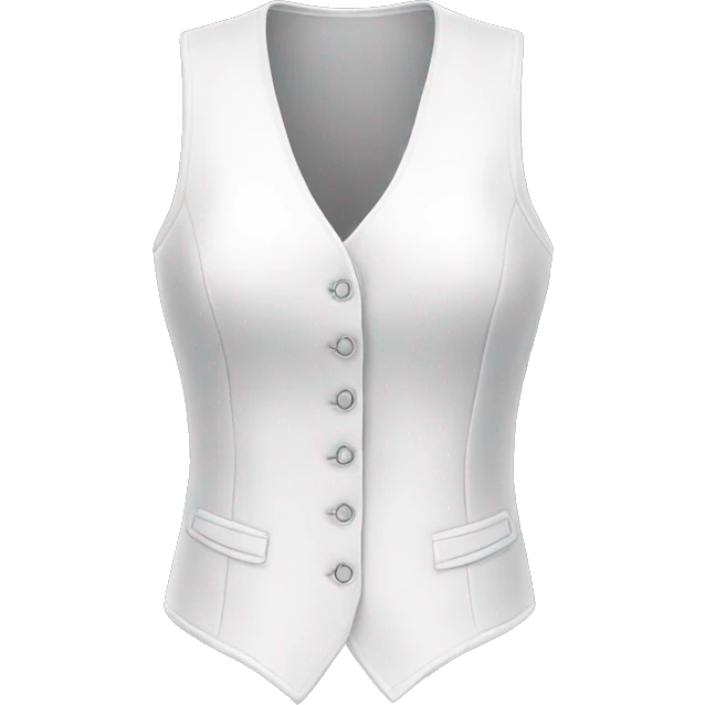 Realistic isolated side view of a white fashion vest blouse. emoji