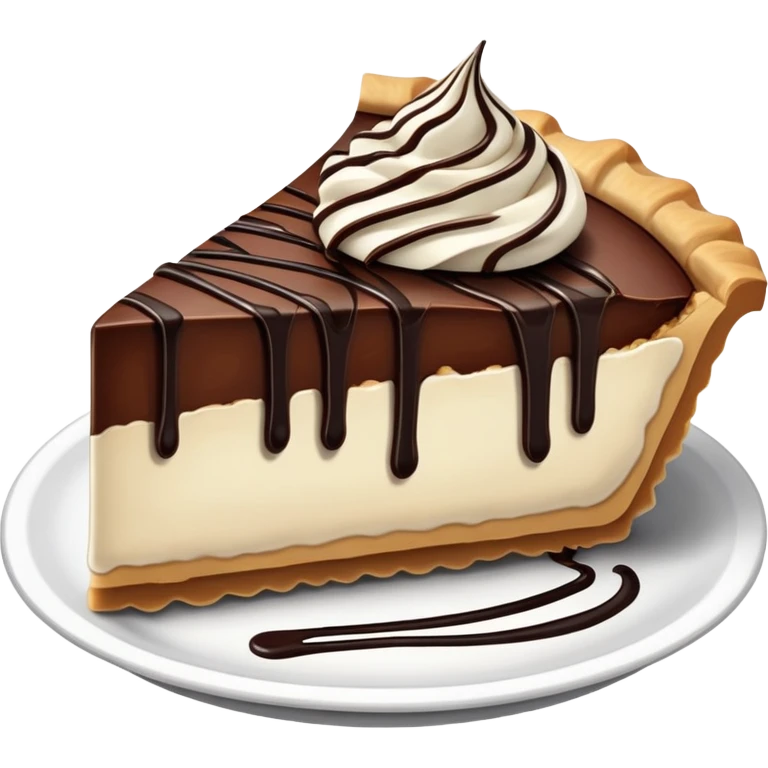 piece of pie drizzled in chocolate emoji