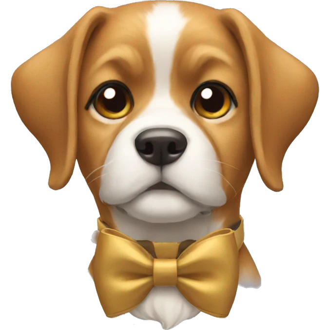 A dog in a bow  emoji