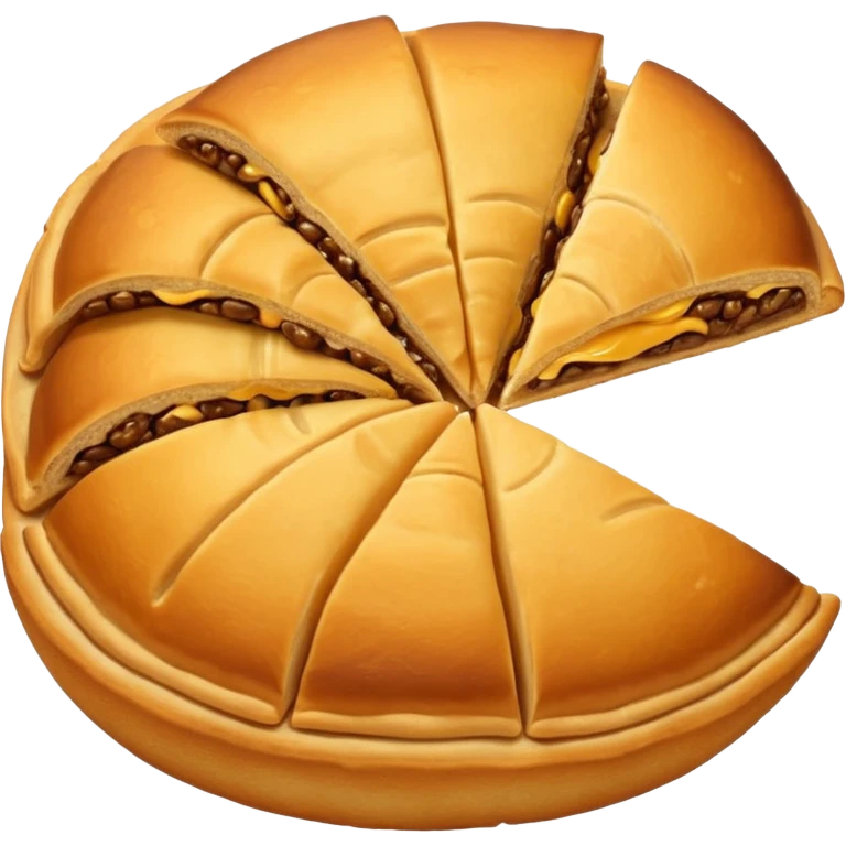 Panzerotto is a classic Italian street food from southern Italy. Best described as a folded pizza, fried until crispy golden brown, with a rich filling on the inside. It is a half moon shape emoji