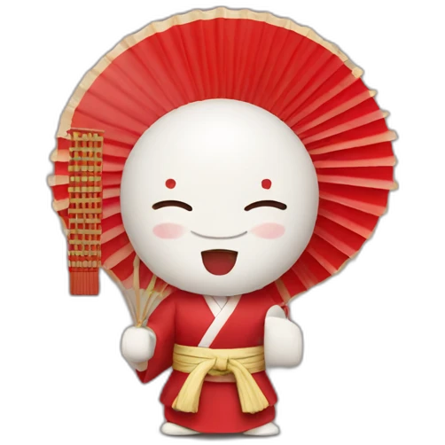 Japanese with a red fan emoji