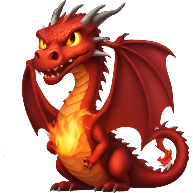 a dragon with fire and blood emoji