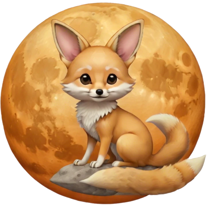 fennec on the moon emoji