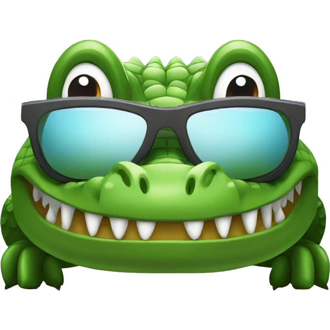 Crocodile in car with sunglasses emoji