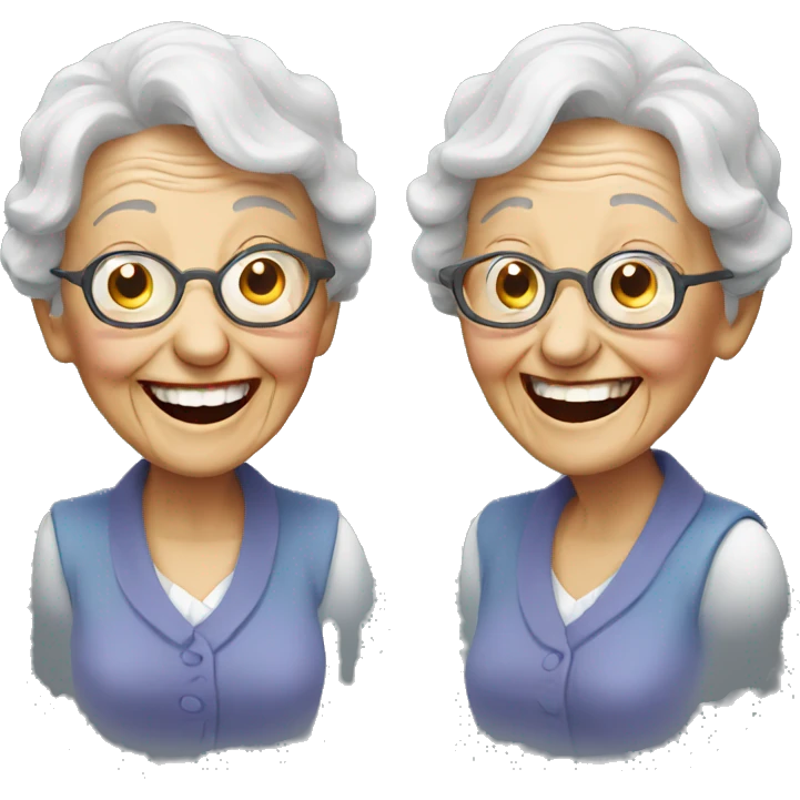 Laughing old lady emoji