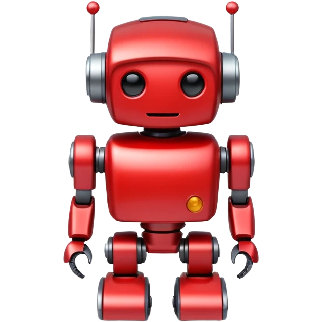 red mini robot toy emoji
