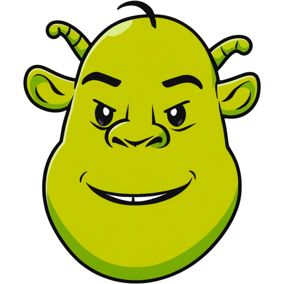iconic Shrek face emoji