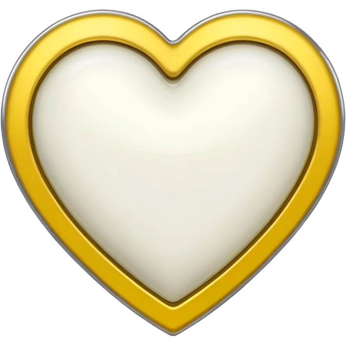 white heart with metallic yellow border emoji