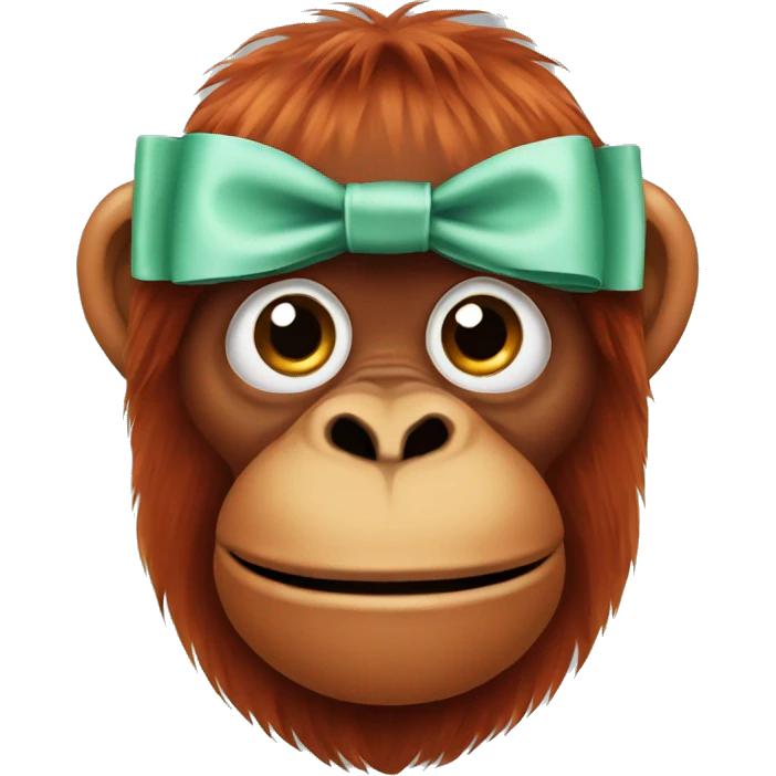 Orangutan wearing a bow emoji
