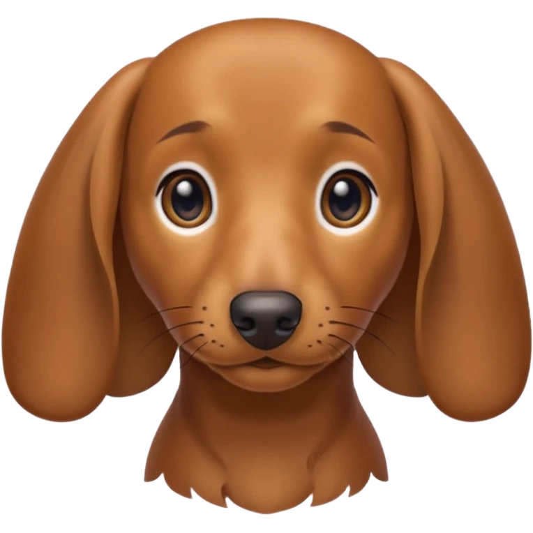light brown dachshund facing forwards, head and shoulders emoji