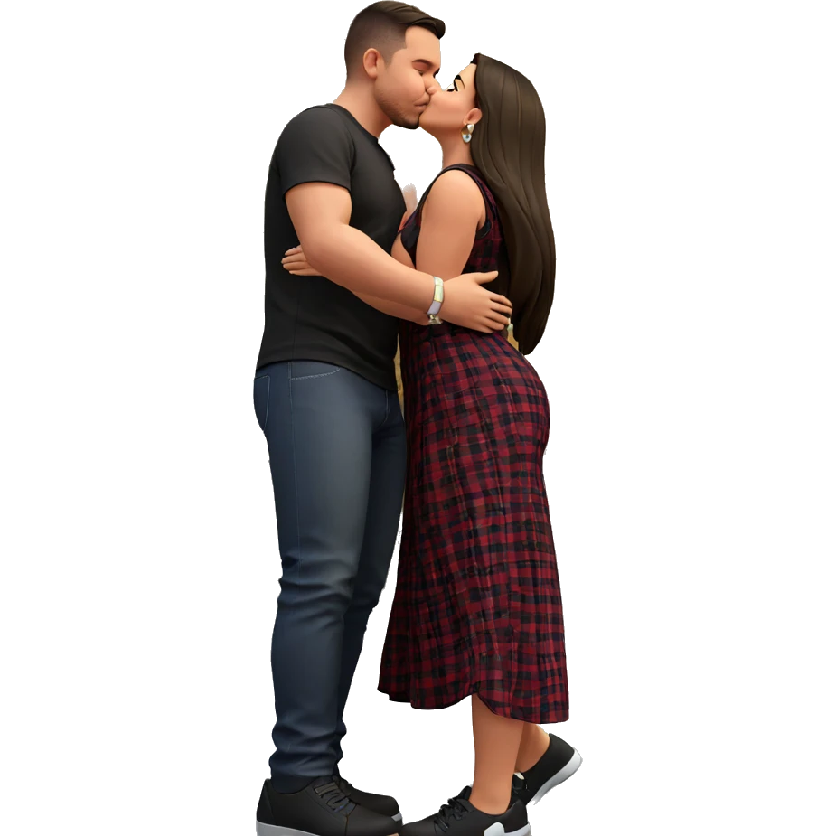 couple sharing a kiss outdoors emoji
