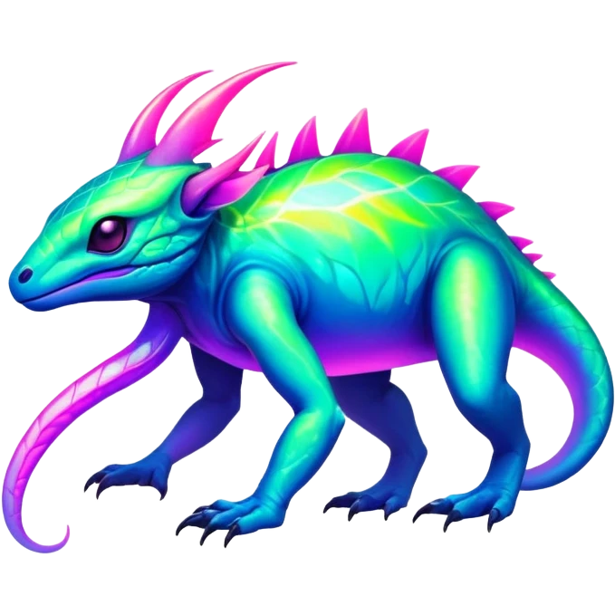 Tropical futuristic lush neon Fionbri-Vernid-creature (full body) emoji