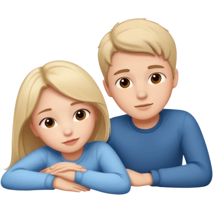 Boy and girl together close relationship cute Laying down emoji