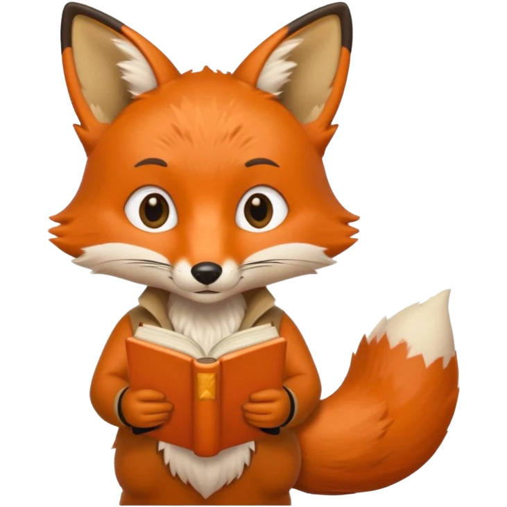 Fox reading a book emoji