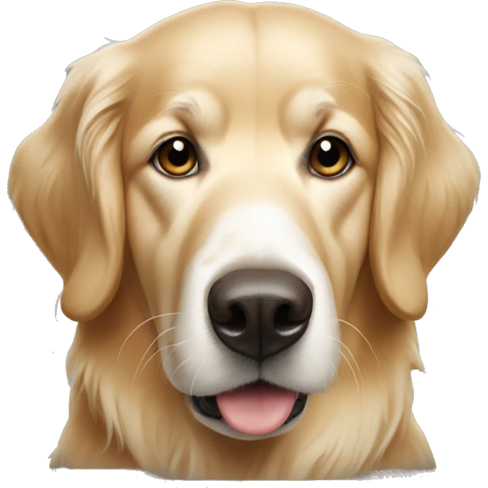Old golden retriever with white face emoji