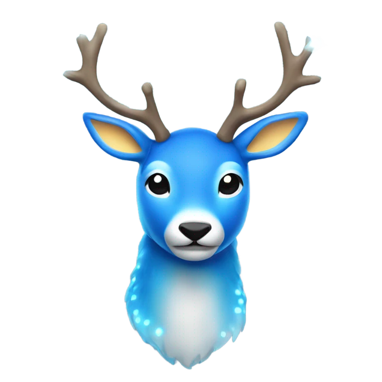 Blue Deer with 8 warm white lights on antlers  emoji