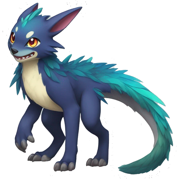  Colorful Shiny Kawaii  Nargacuga FurSona Fakemon Full Body emoji