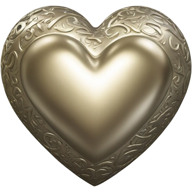 Metallic heart emoji