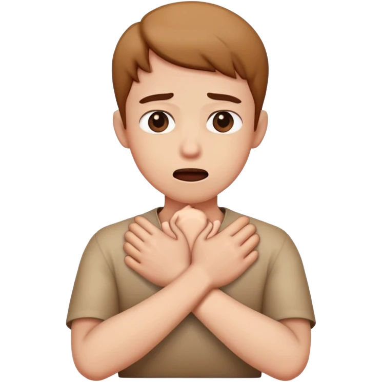 Make a normal 🧍 but with them doing the choking emote like with their hands crossed and everything emoji