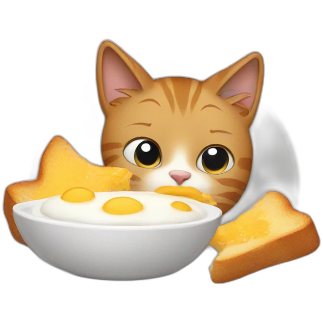 cat eating breakfast emoji