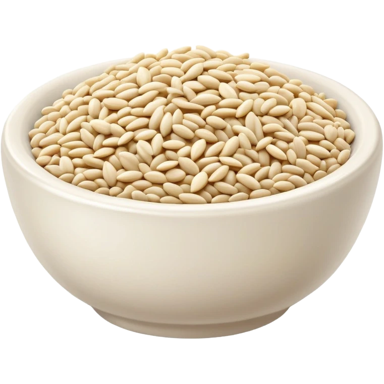 Small white sesame seeds in a ceramic bowl, food ingredients emoji