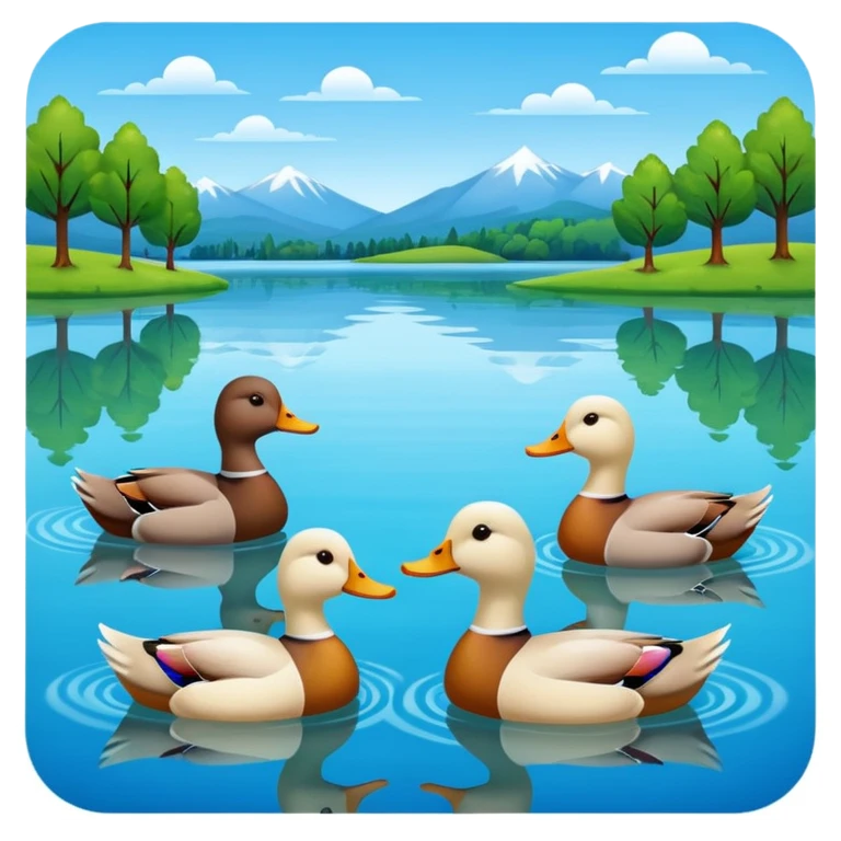 lake, ducks emoji