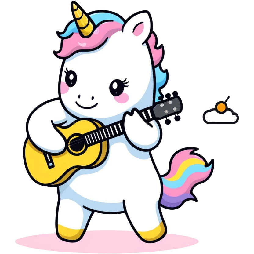 Unicorn playing the guitar  emoji