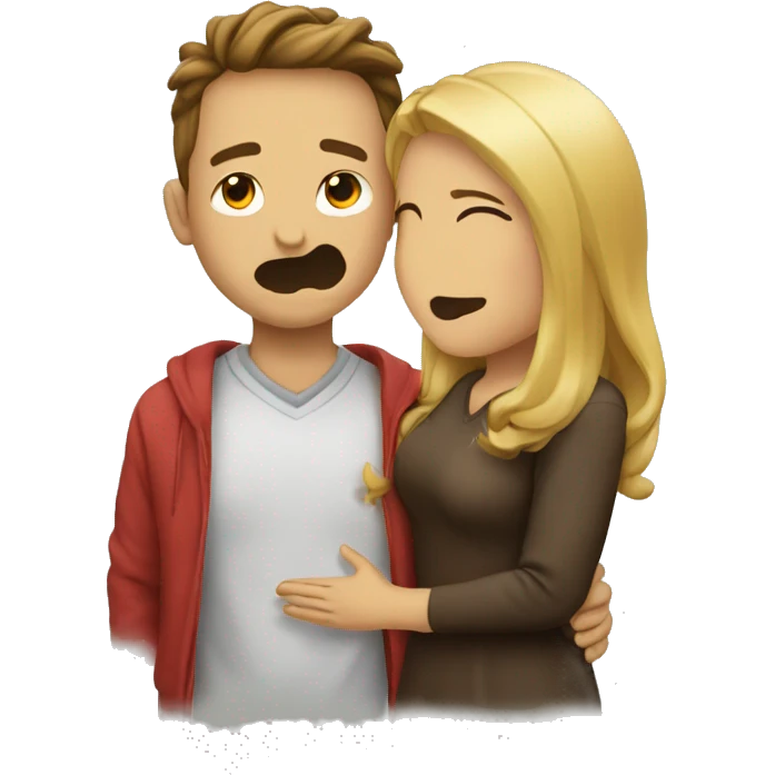 beso entre os personas emoji