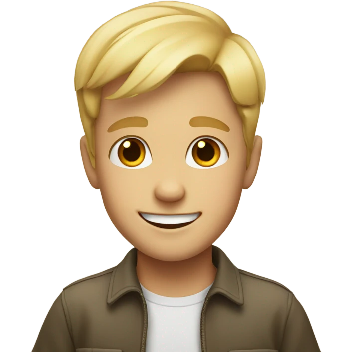 smiling blonde boy portrait emoji