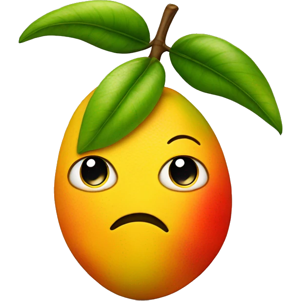 mango with frown face emoji