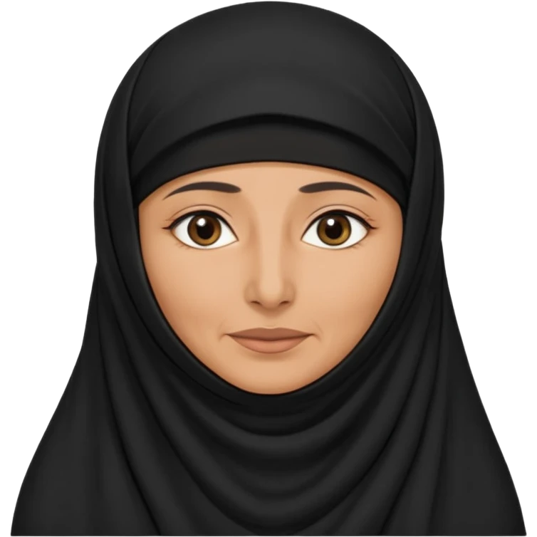 an old emirati women wearing traditional cloths covers her face with burg'a a;; the cloths and burqa'a are black no accessories emoji