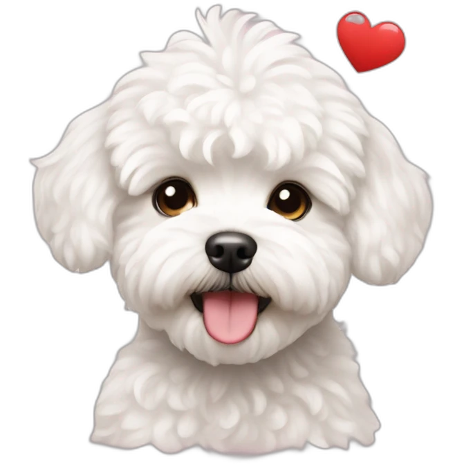 White maltipoo send a kiss emoji